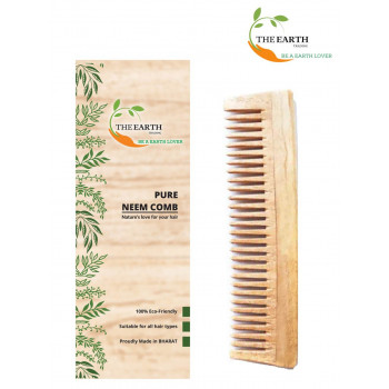 The Earth Trading Pure Kacchi Neem Wood Detangle Comb Full Length