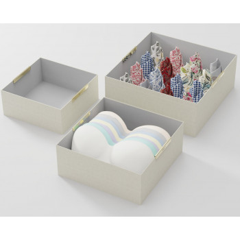 The Set of Organisers (Square) - Brown Stripe (S,M & L)