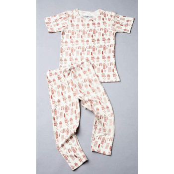 HOUSE PRINT PRINTED T-SHIRT AND PYJAMAS