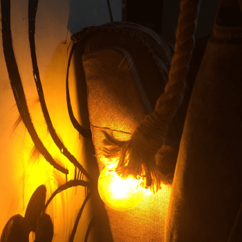 Rope Hanging Pendant Light/Fancy Light Recycled and Eco friendly Lamp + LED Filament Bulb.