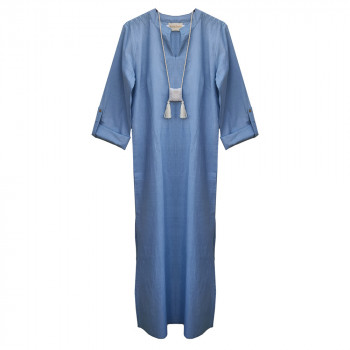 Wisdom Long Tunic Cotton Kurta-Indigo