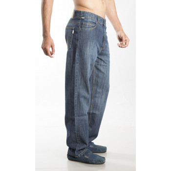 Men's Jeans - Relaxed Fit, Straight Leg - Sand Blast (Waist 34)