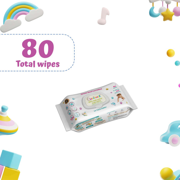 CutetotZ Baby Wet Wipes (Pack of 1 - 80 count)