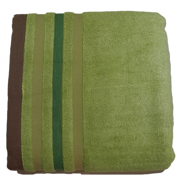 Bamboo Fiber Bath Towel - Green Stripes 70 X140 cms
