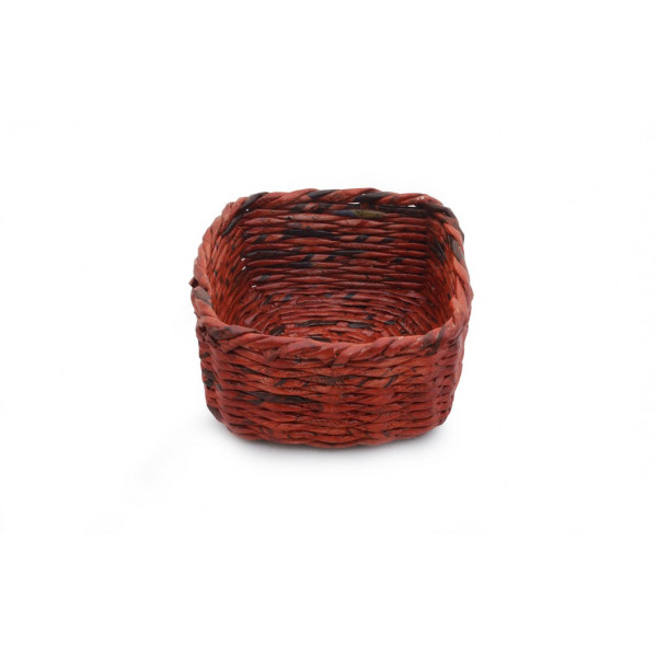 Handmade Square Basket - Medium (Red)