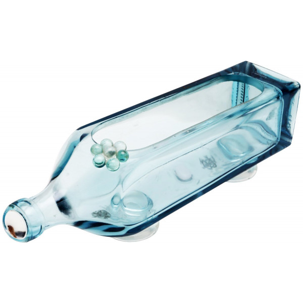 Napkin Holder cum Horizontal Glass Planter (Sea Blue)