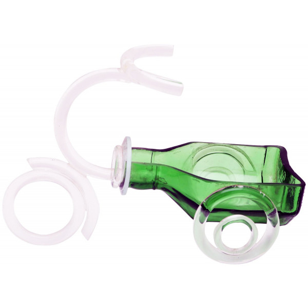 Creative Serving Bowl cum Glass Planter (White & Green)