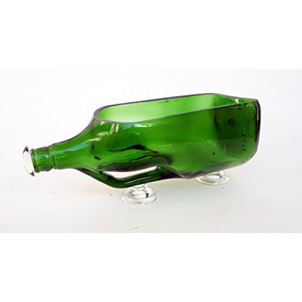 Beautiful Bathroom Storage cum Serveware cum Glass Bottle Planter (Green)