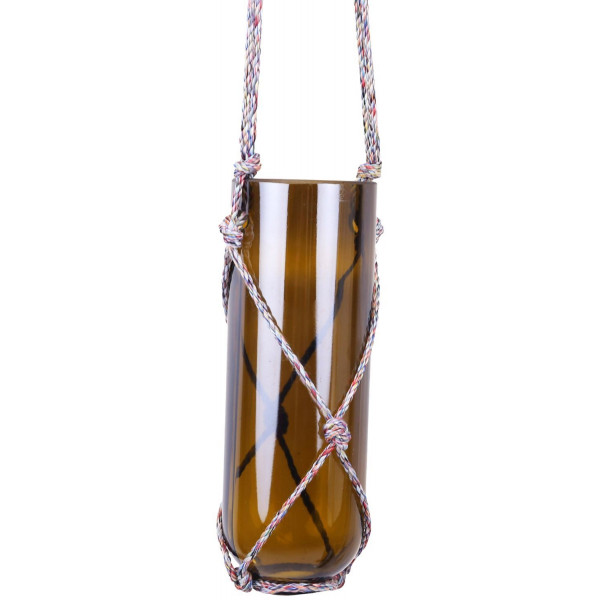 Upcycled Indoor cum Outdoor Hanging Glass Planter (Brown)