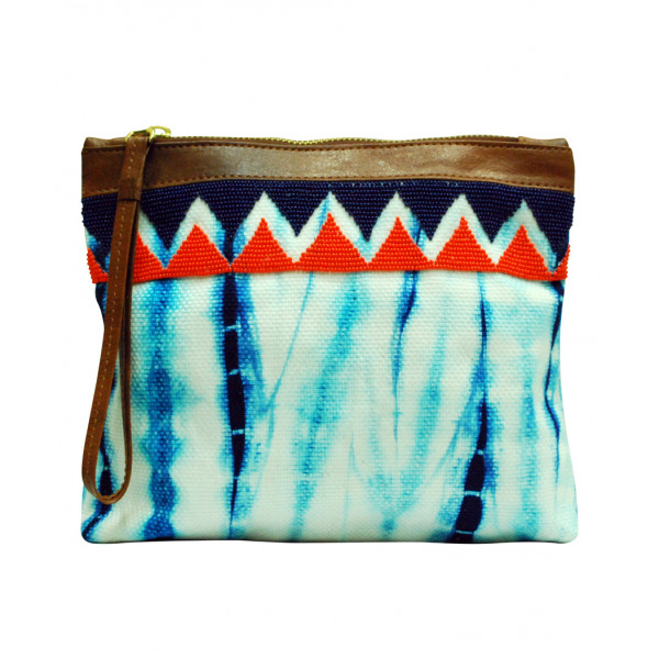 Indiegenius - Blue Shibori Clutch