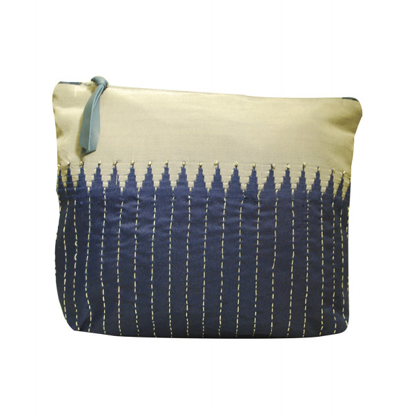 Vintage Blue Silk Clutch