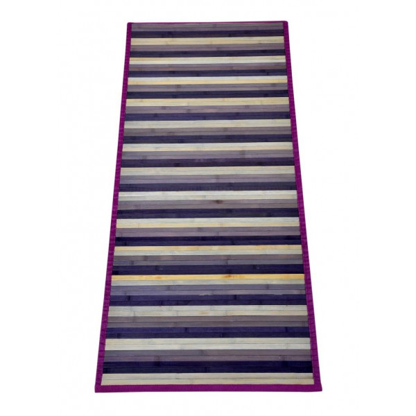 Bamboo Carpet/ Floor Runner - Mauve Stripes (2 x 4.5 ft)