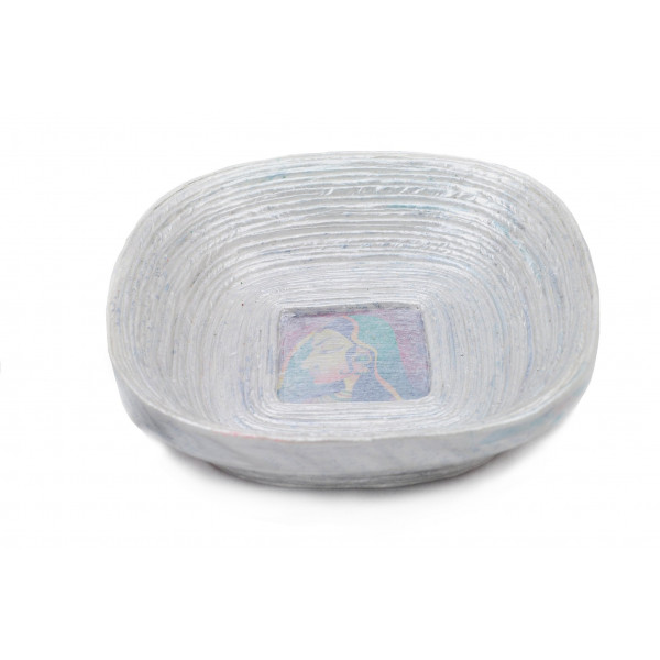 Corporate Rolled Bowl Square - 12 Cms. (Silver)