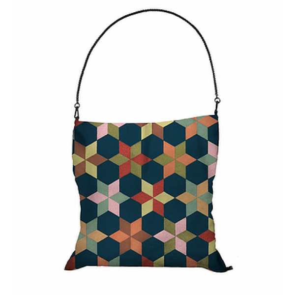 Tote scarf with print of Floral Geometry