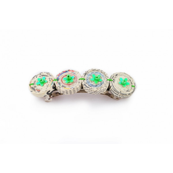 Eco-friendly Hairclip 4 2R beads (Green)