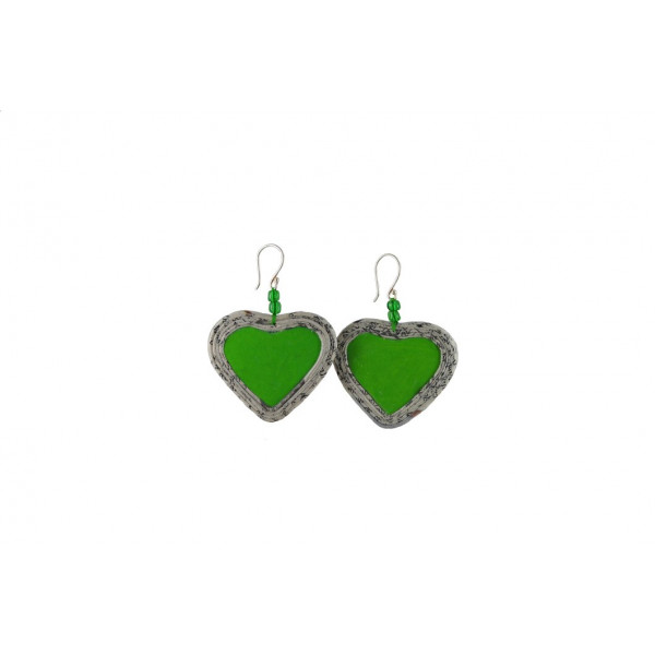 Sustainable Earrings HeartB40 (Green)