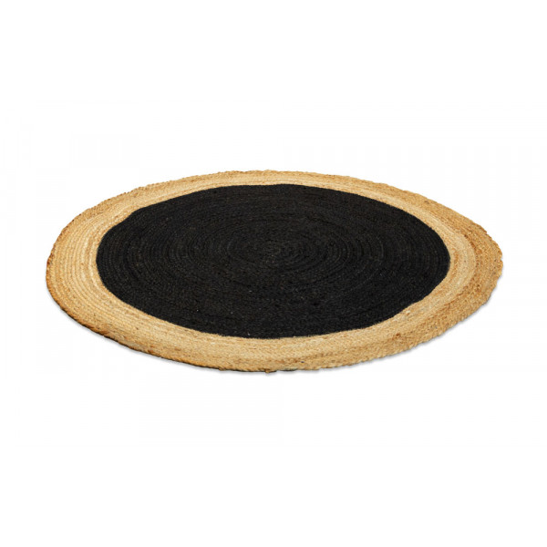 Jute Rug Round - Black 