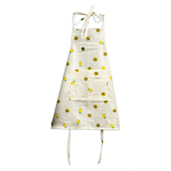 Kids Apron - White with lemon prints