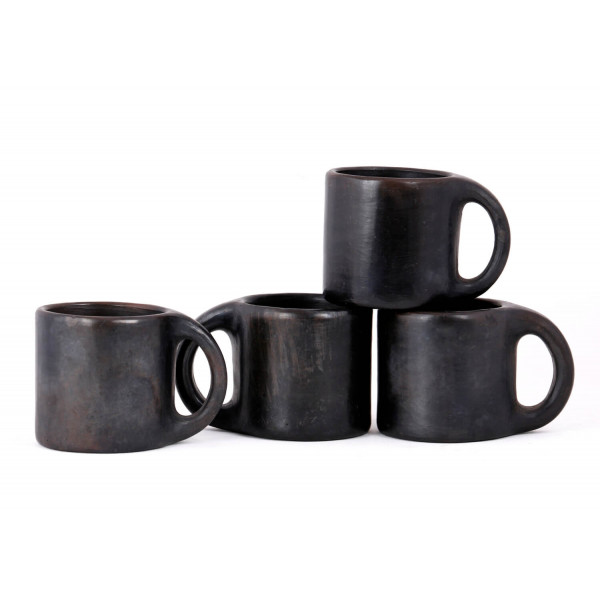 Earthenware Longpi Stone Tea/Filter Coffee Cups - XS (Set Of 4)