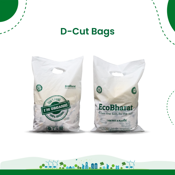 Biodegradable and Compostable D-cut Carry Bags 8x12 (200pcs)