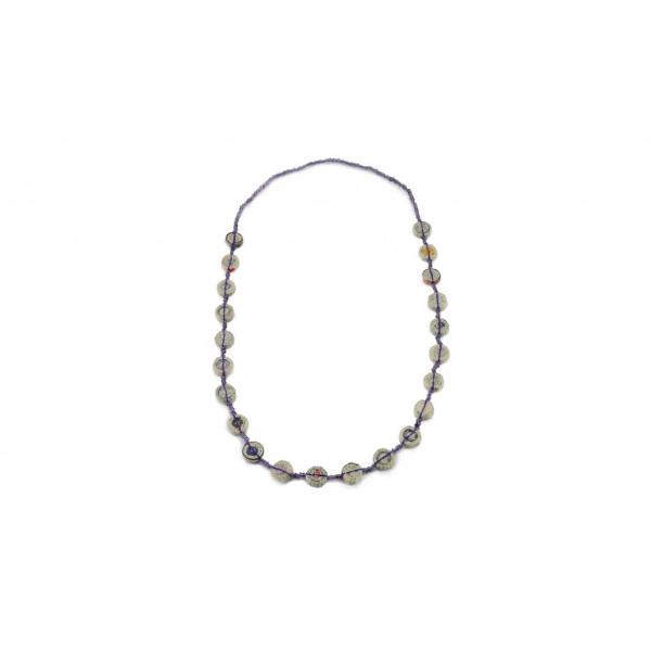 Innovative Necklace with 21 Tiny Beads (Dark Blue)