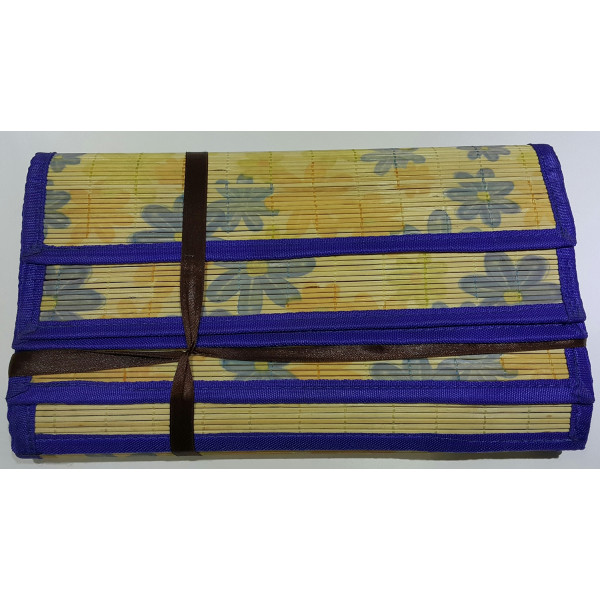 Bamboo Placemats Blue Flowers Digital Print (30 x 45 cms) 