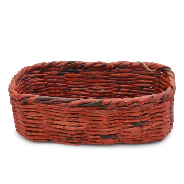 Rectangle Pot Basket - Small - 10cm (Red Orange)