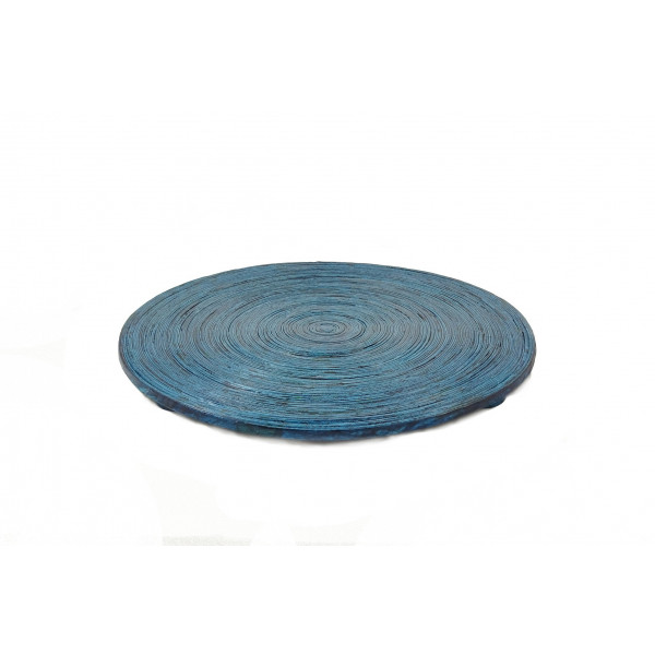 Rolled Round Coaster 35 - Large (Peacock Blue)