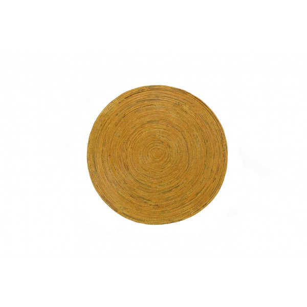 Rolled Round Coaster 15 - Small (Yellow)
