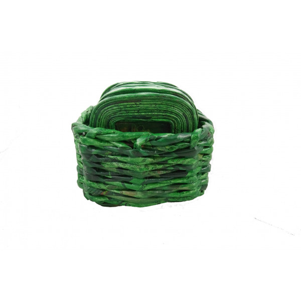 Tea Coaster Set (Board) with Rectangular Case (Green)