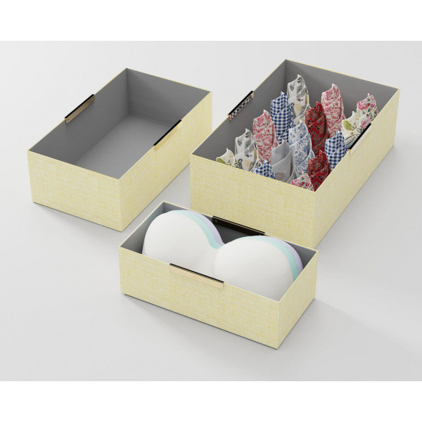 The Set of Organisers (Rectangle) - Yellow Stripes (S,M & L)
