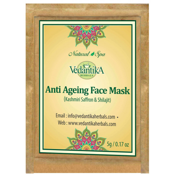 Natural Anti-ageing face mask (with saffron and shilajit) Trial Pack (5 gms)