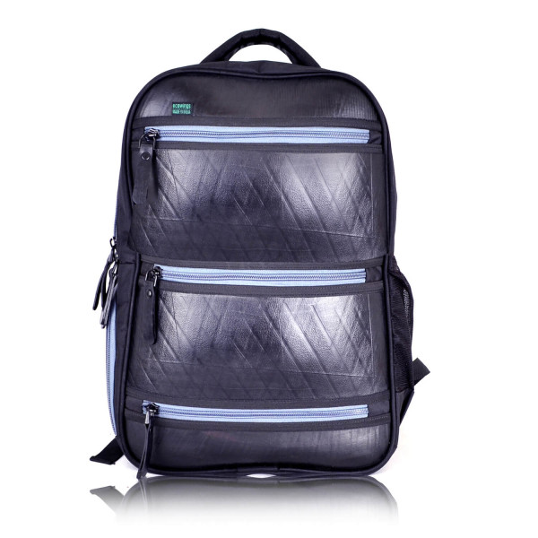 Recycled tire tube Backpack - Black Tiger (Grey)