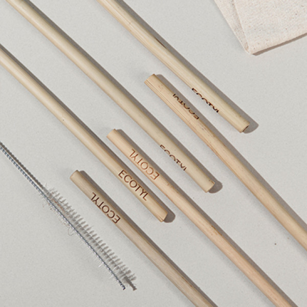 Bamboo Straw - Set of 6 + Straw Cleaning Brush