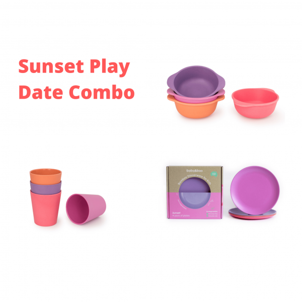 Bamboo Dinnerware -  Sunset Combo (Eco-Friendly & Non-toxic)