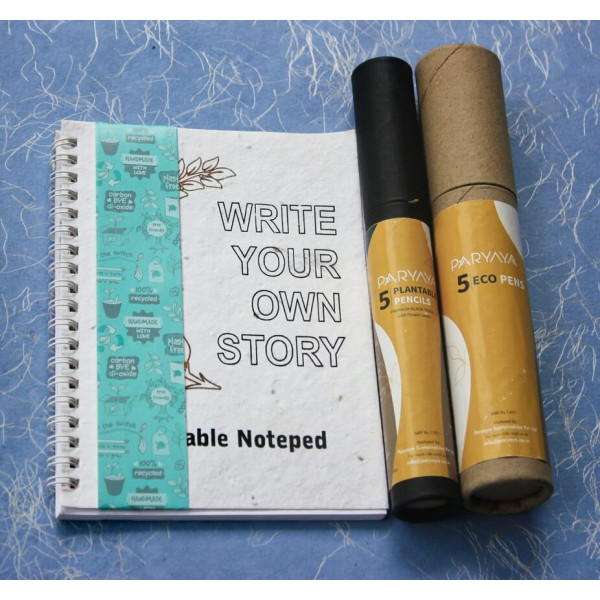 Paryaya Combo 2 = 1 Notepad + 5 Premium Pencil + 5 Eco Pens