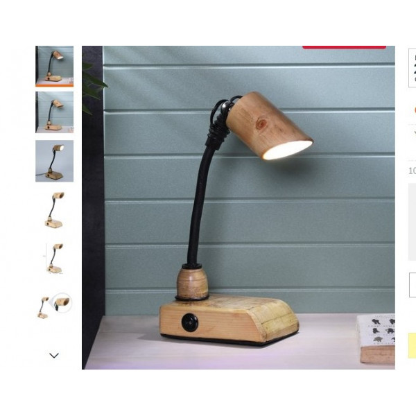 WOODEN CONDUIT STUDY LAMP 