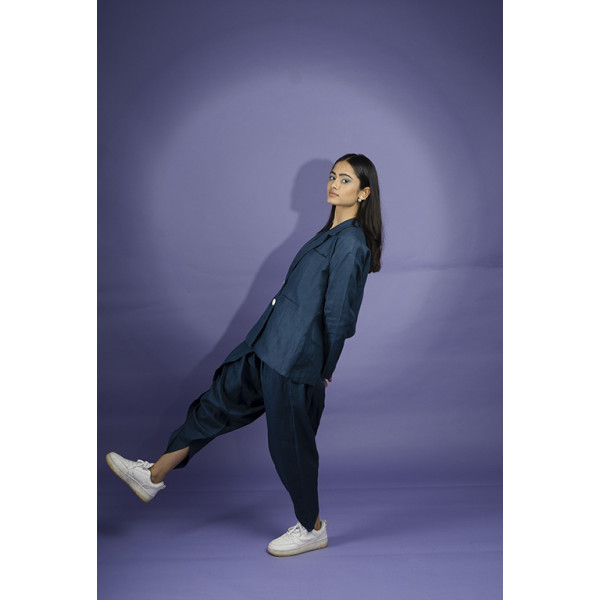 TRAVELLIN' BLUES WOMEN HEMP BLAZER & DHOTI PANTS SET