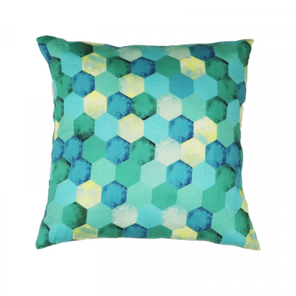 Turq Kaleidoscope Cushion Cover-18 inch