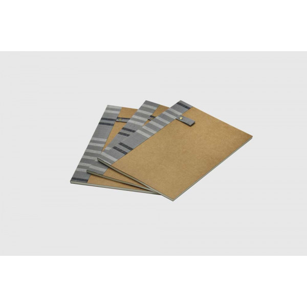 A5 Paperback Notebook - Set of 3 (Grey Double Line)