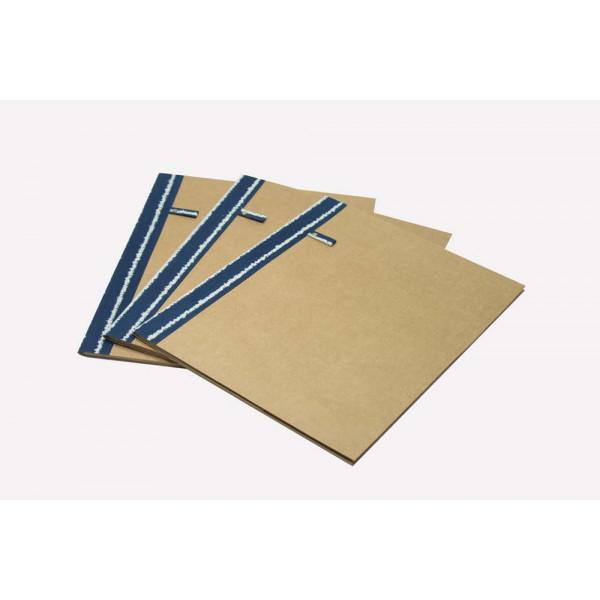A4 File Folder- Set of 3 (Blue Single Lines)