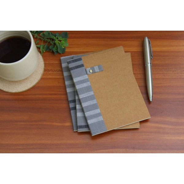 A6 Paperback Notebook - Set of 3 (Grey Double Lines)