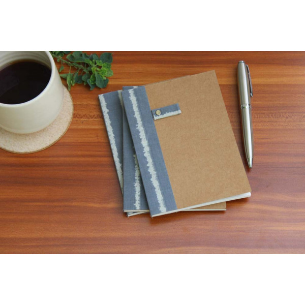 A6 Paperback Notebook - Set of 3 (Grey Single Line)
