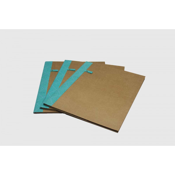A4 File Folder- Set of 3 (Geometric Blue)