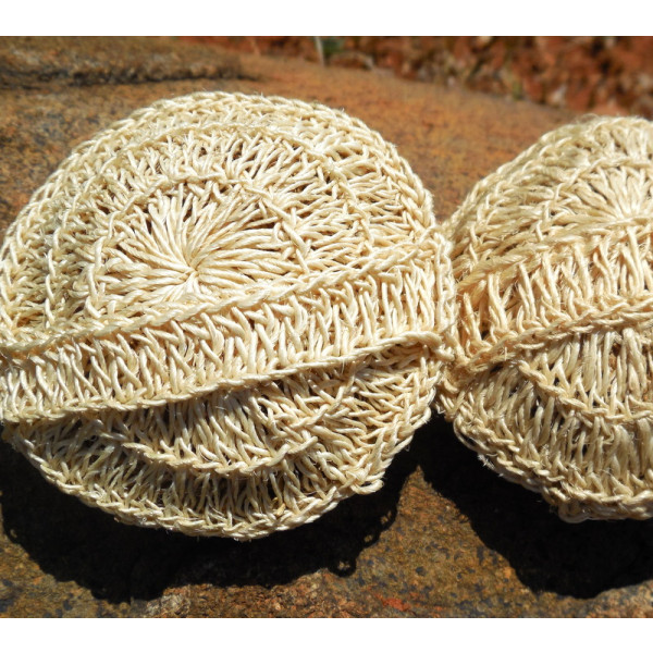 Handmade Vetriver Sisal Natural Bath Scrub/Loofah - 10cm (Set of 2)