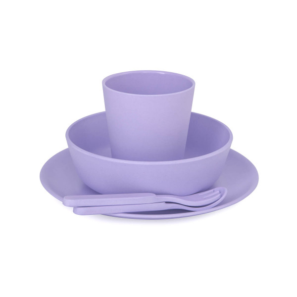 5 Piece Children’s Bamboo Dinnerware - Lilac Purple