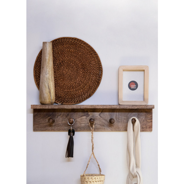 Coat hanger wall shelf