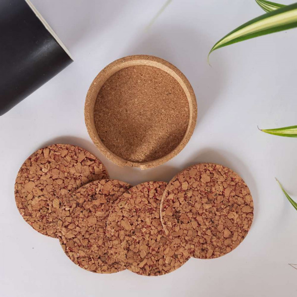 Cork Coasters Pink Spots