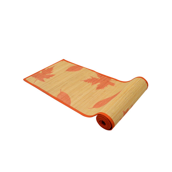 Bamboo Table Runner Orange Maple Leaf Digital Print (30 x 135 cms) 