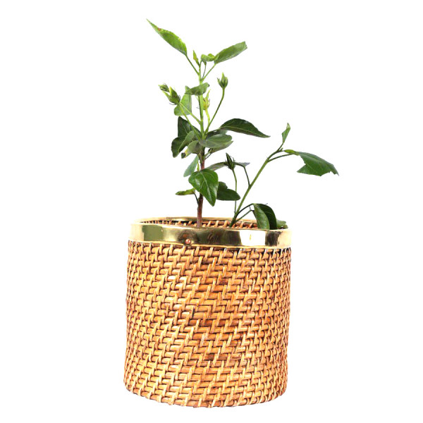 Nature Friendly Cane Planter cum Multipurpose Bin (Round 10") 